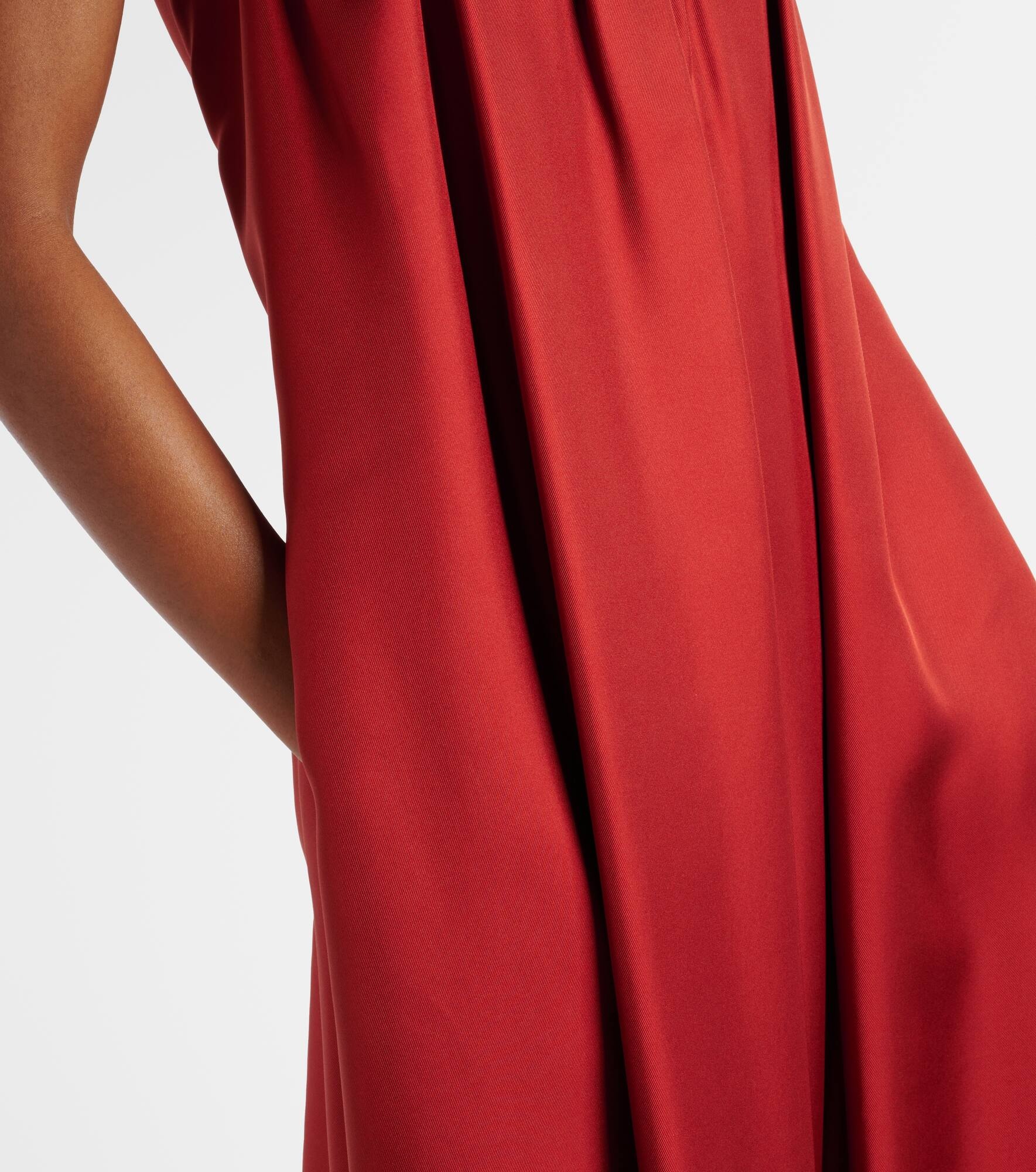 Edda pleated strapless silk maxi dress - 5