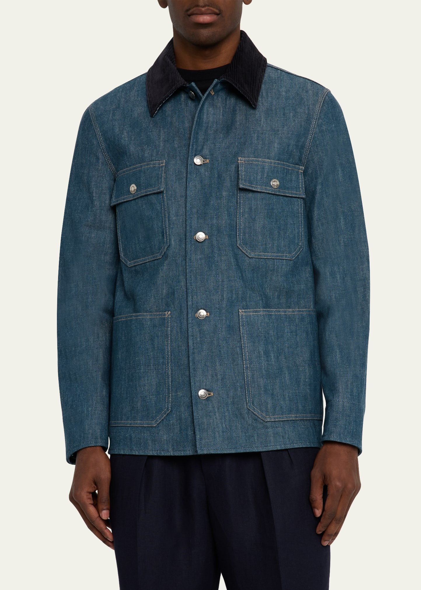 Men's Conley Corduroy-Collar Denim Blouson - 3
