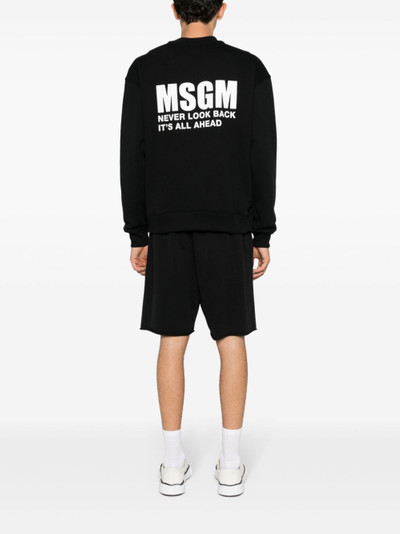 MSGM logo-print cotton sweatshirt outlook