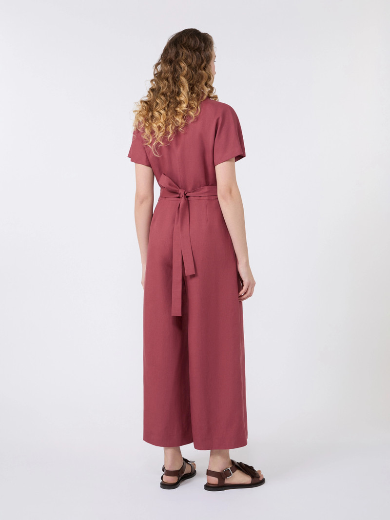OBLATO Viscose and linen batavia jumpsuit - CHERRY 4