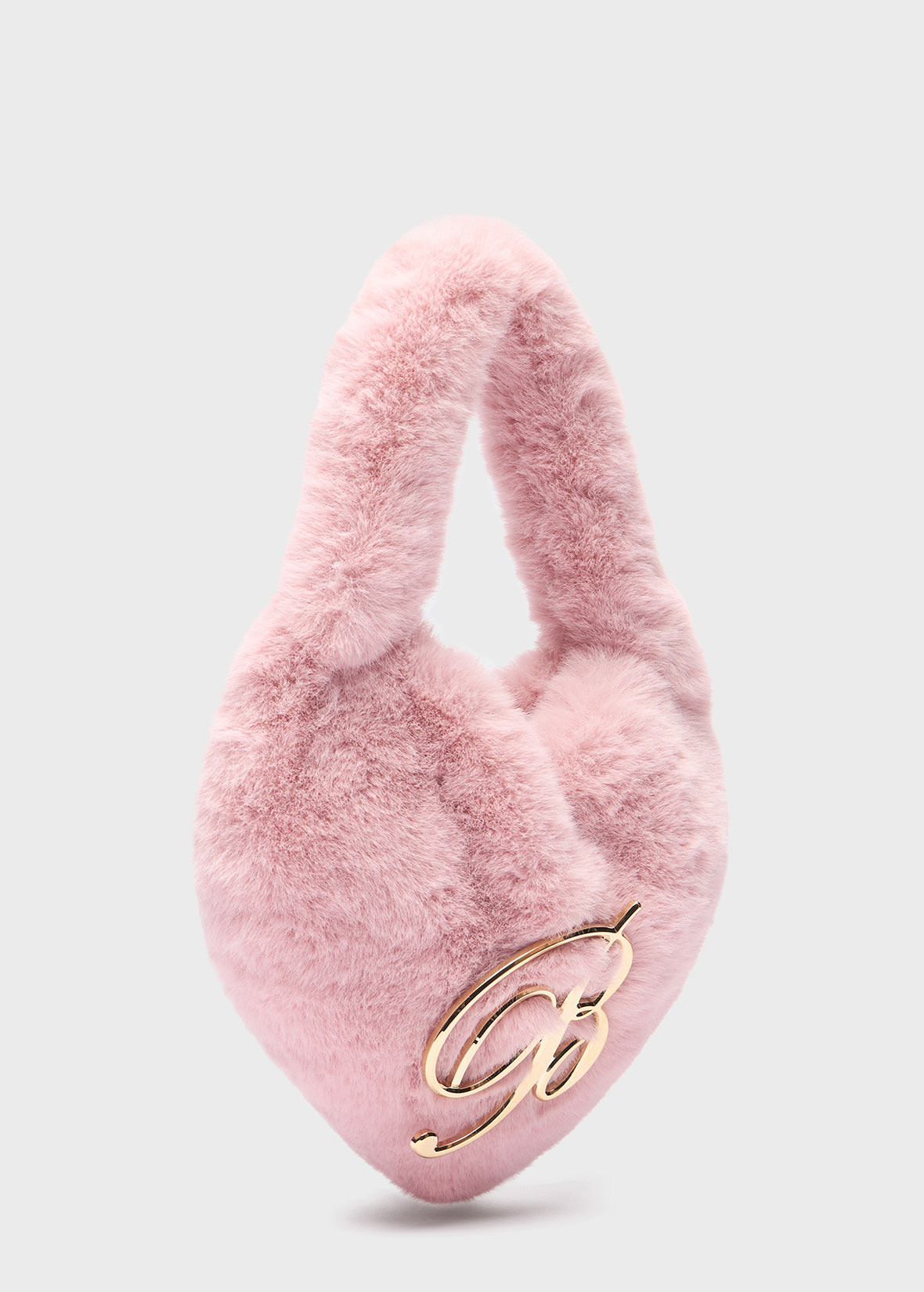 HEART BAG IN FAUX FUR WITH B MONOGRAM PIN - 2