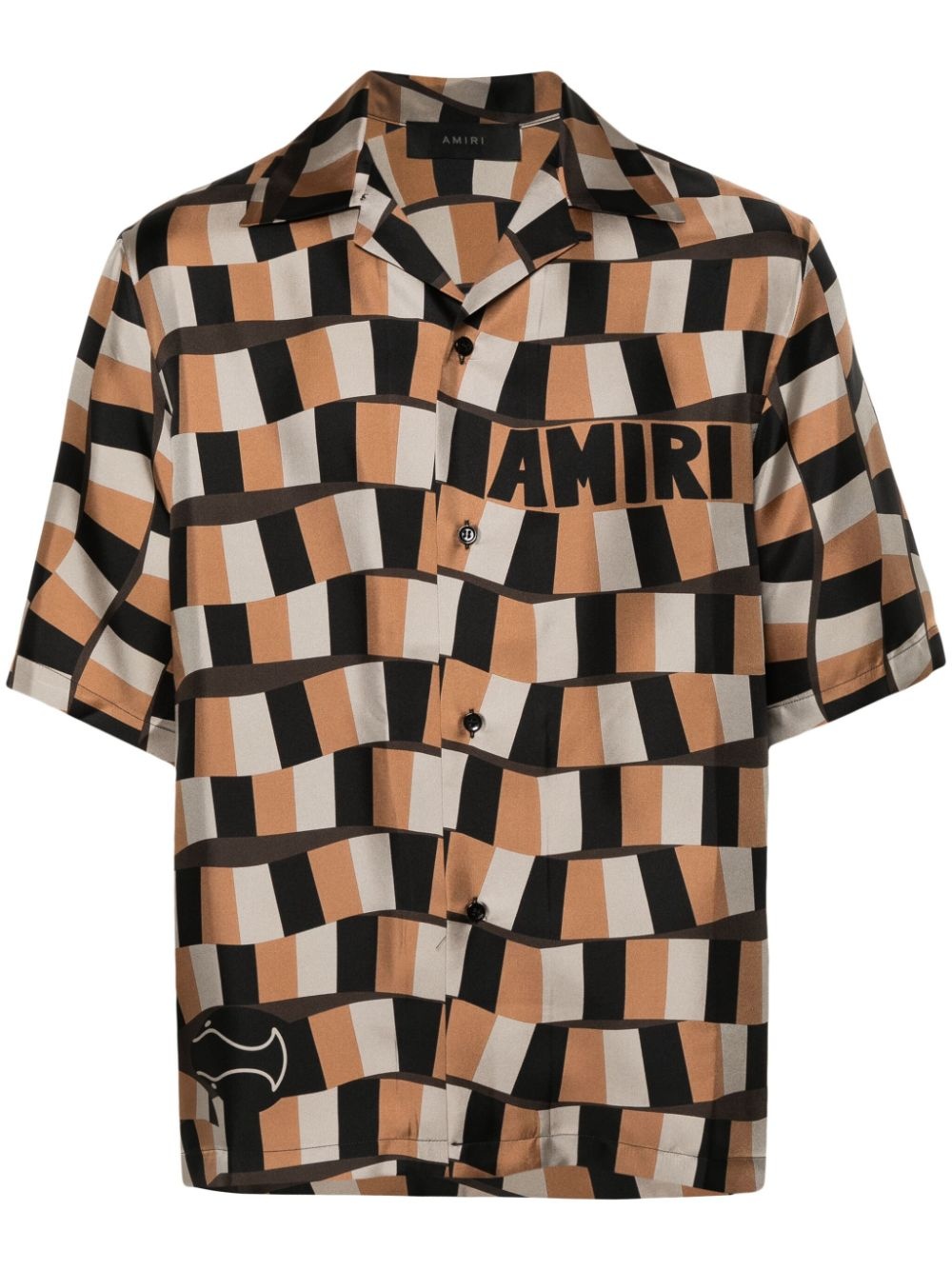 AMIRI Men Snake Checker Bowling Shirt - 5