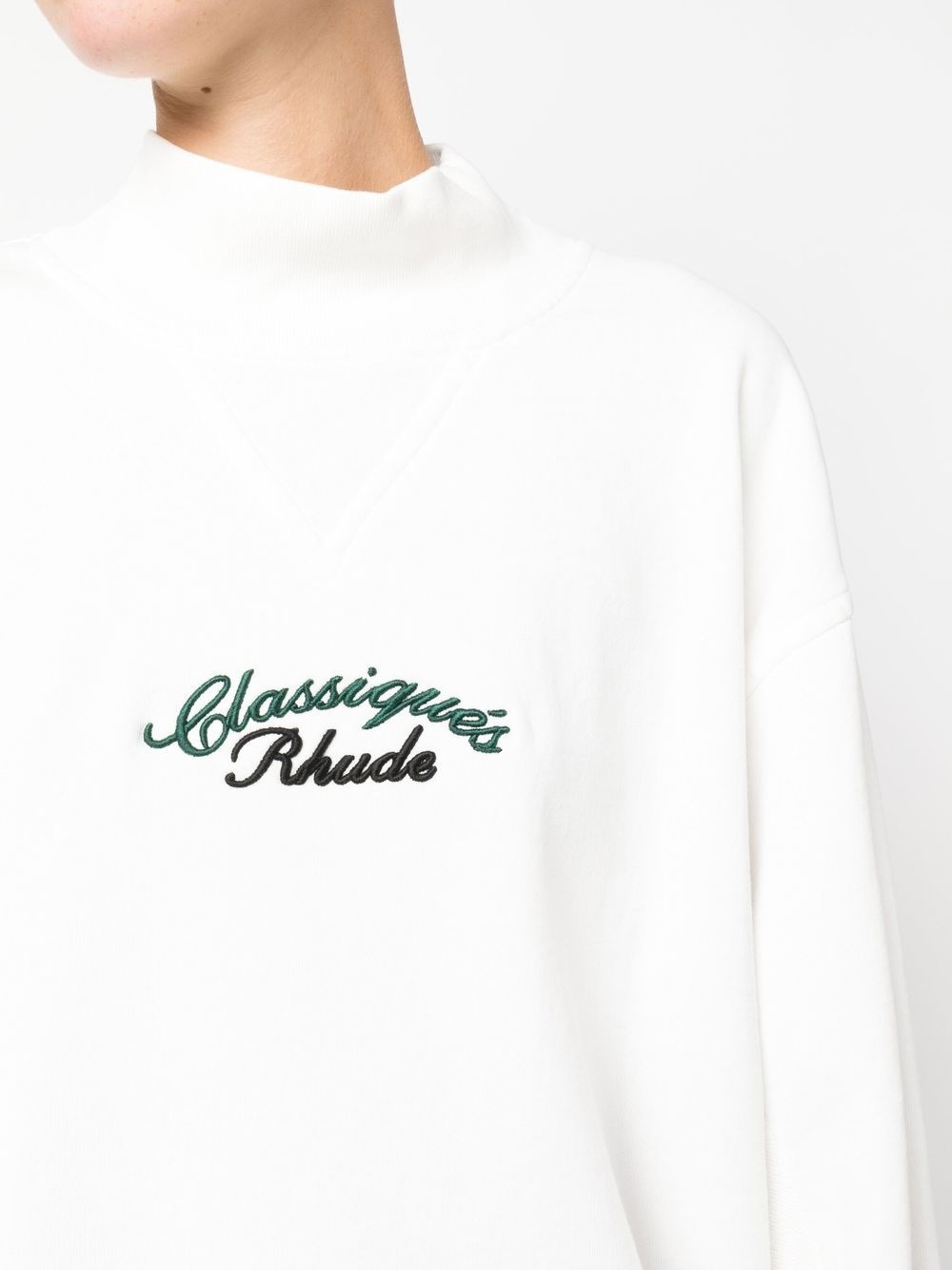 logo-embroidered cotton sweatshirt - 5