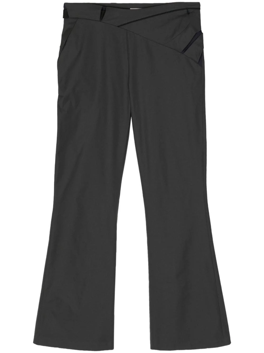 belted cropped taffeta trousers - 1