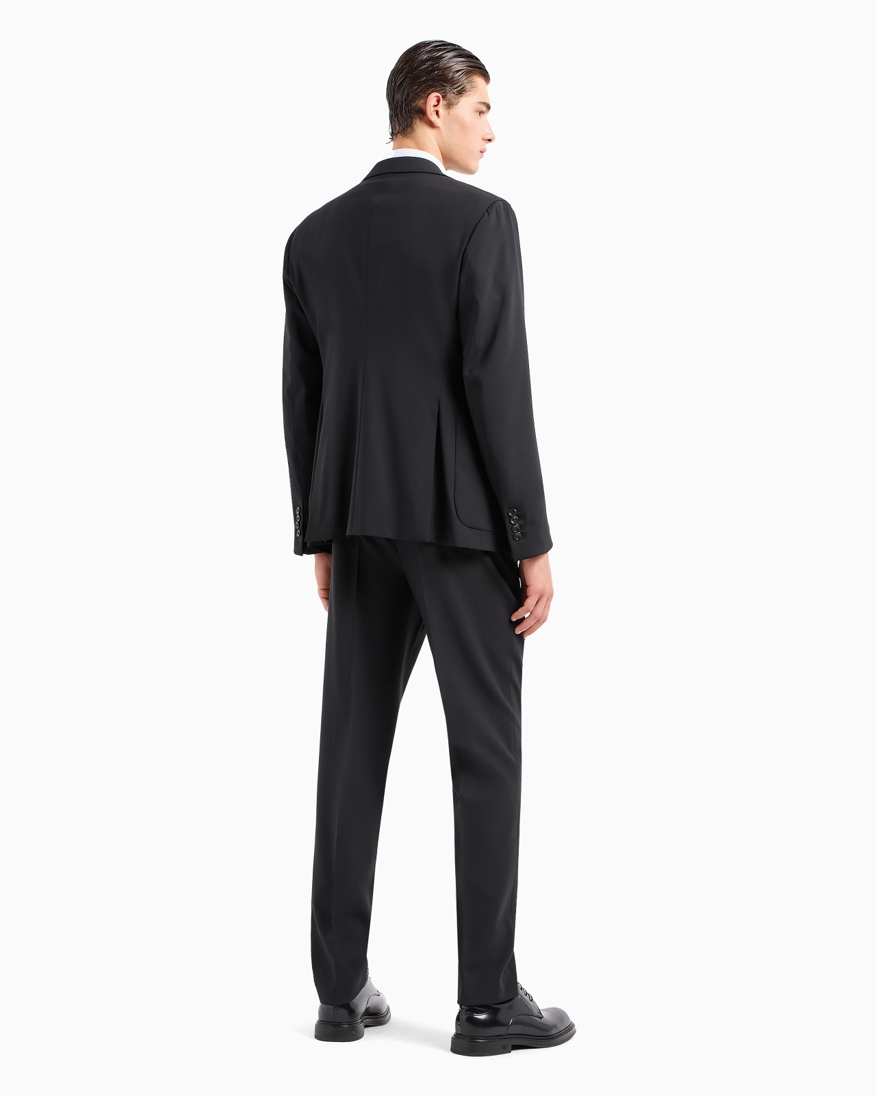Single-breasted suit in virgin-wool two-way stretch canvas - 3
