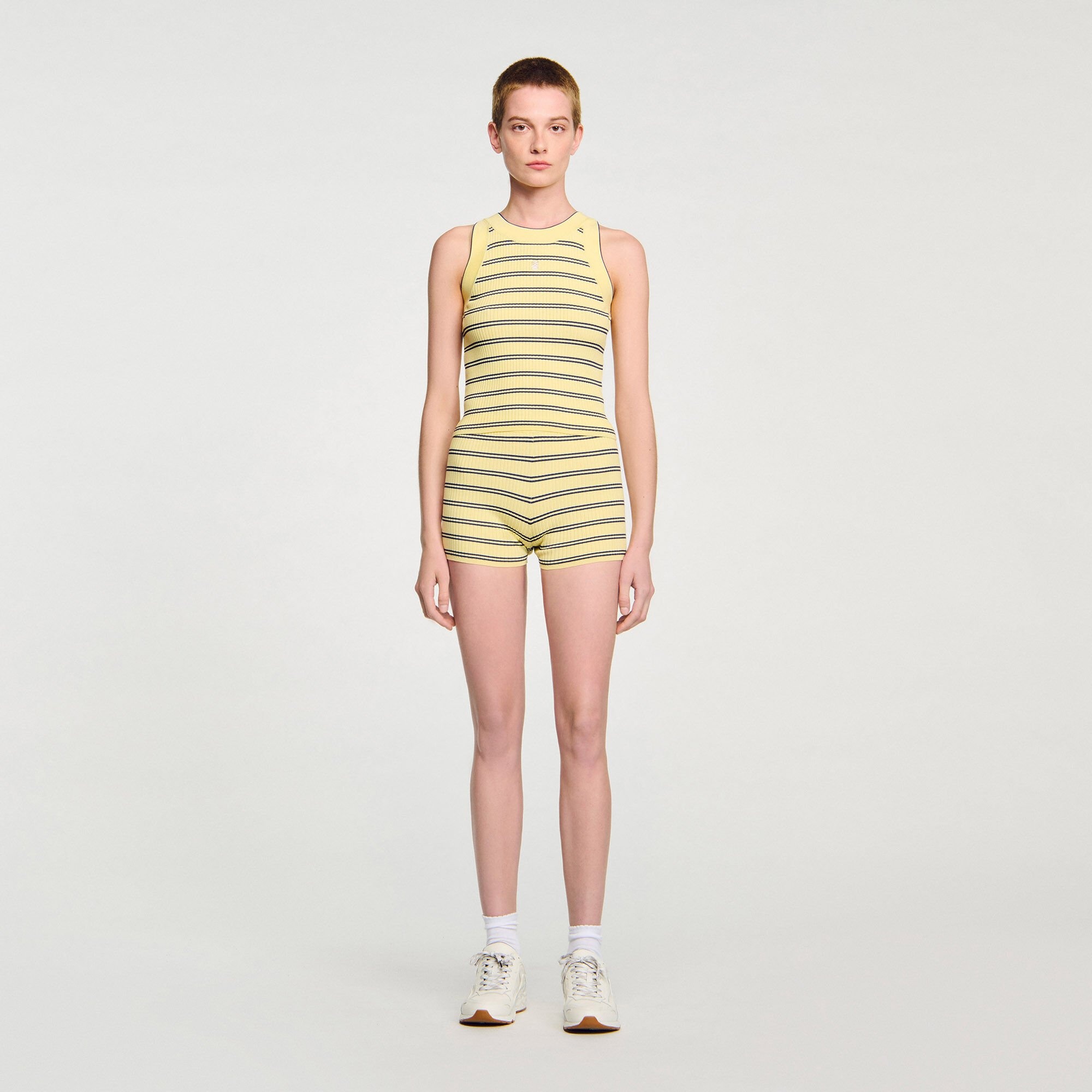 STRIPED KNIT VEST TOP - 2