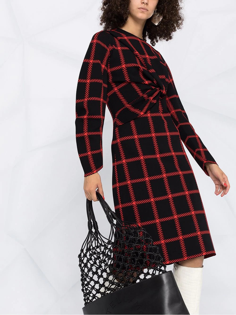 checked ruched dress - 5