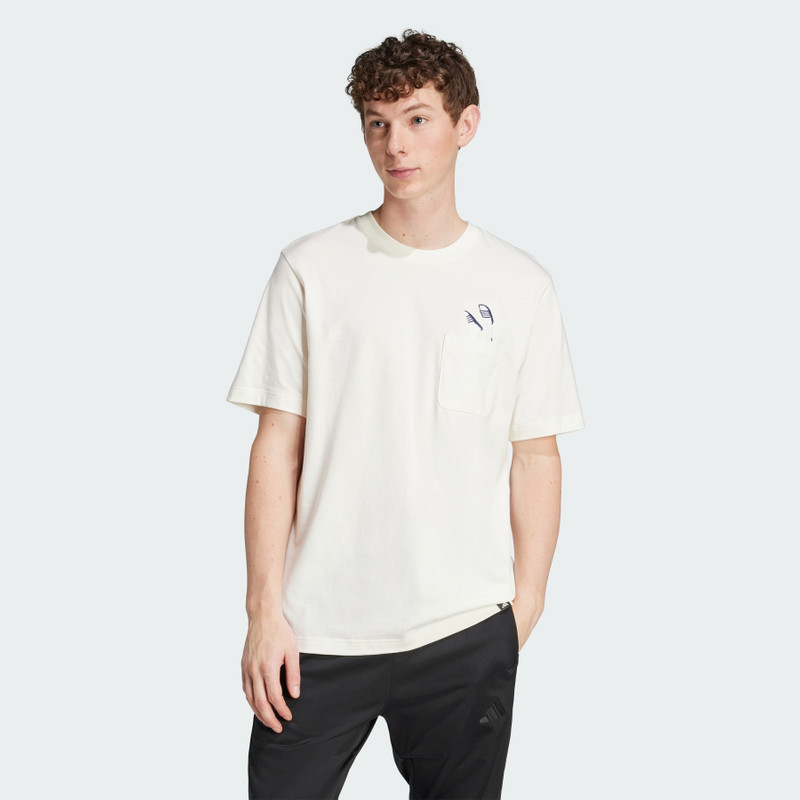 adidas Lounge Slides Graphic Pocket Tee outlook