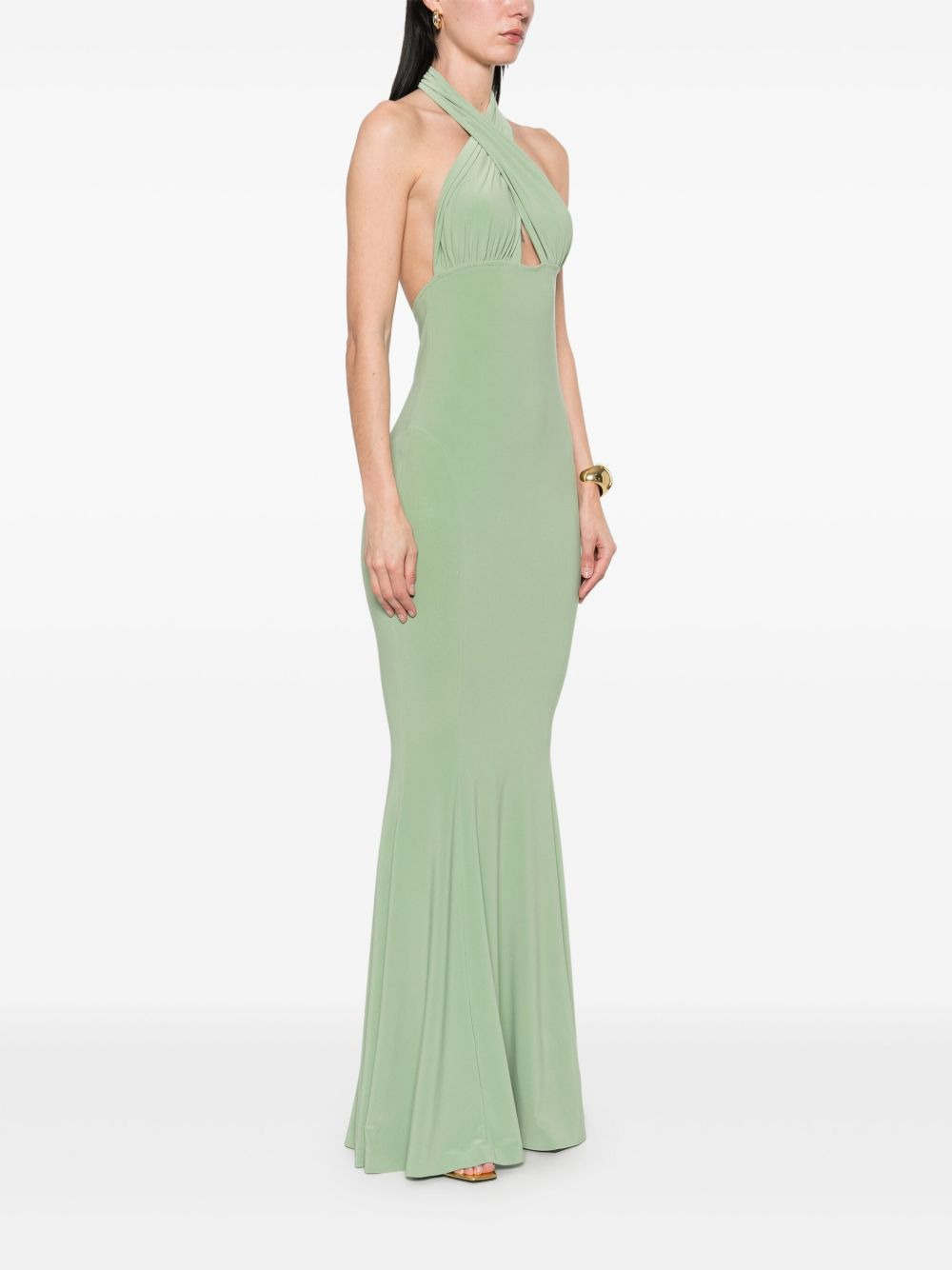 cross-halter fishtail gown - 3