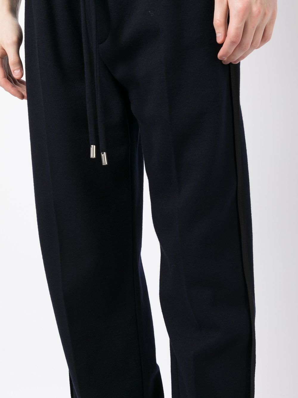 side stripe wool track pants - 5