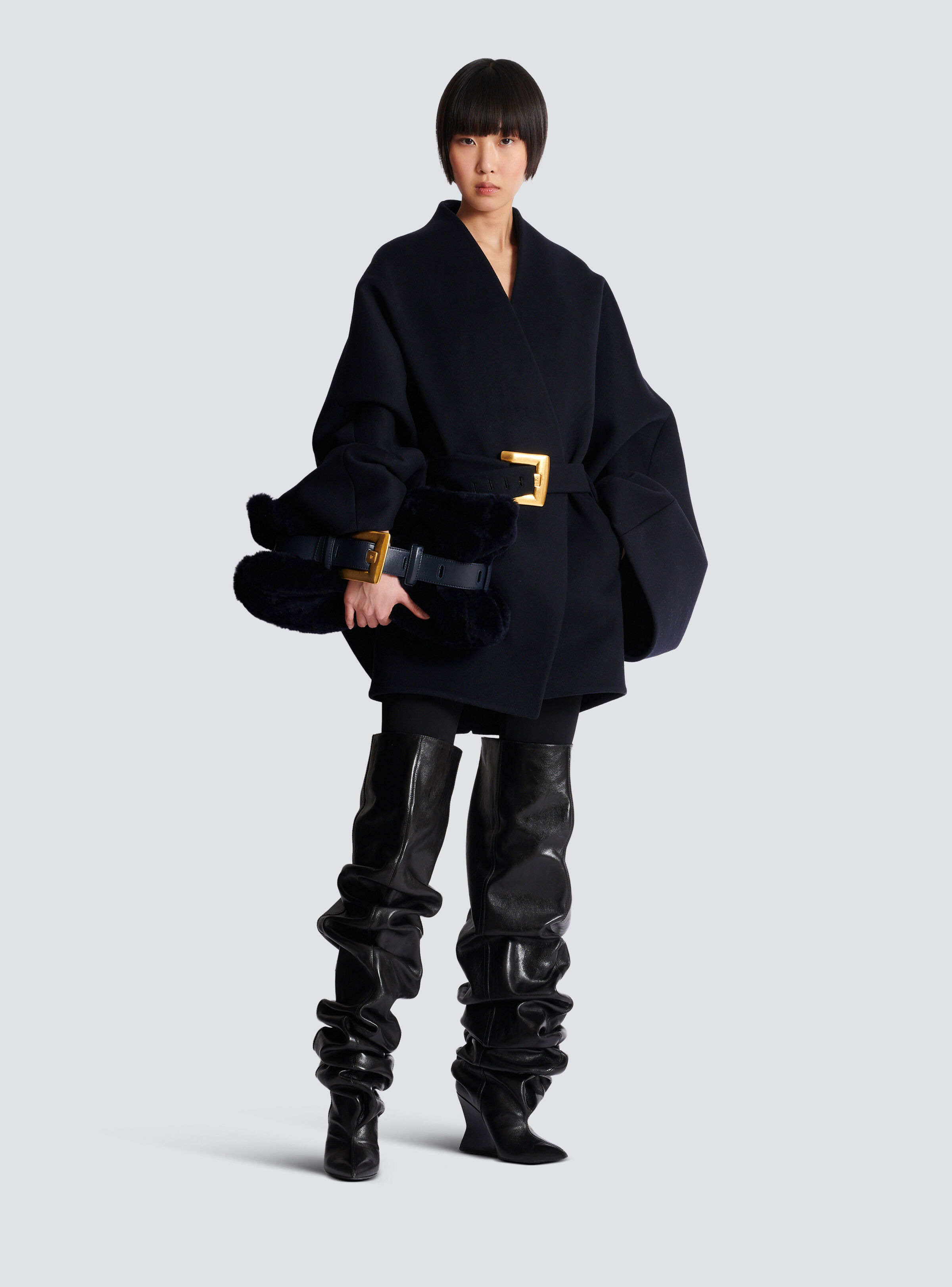 Short wool wrap coat - 2