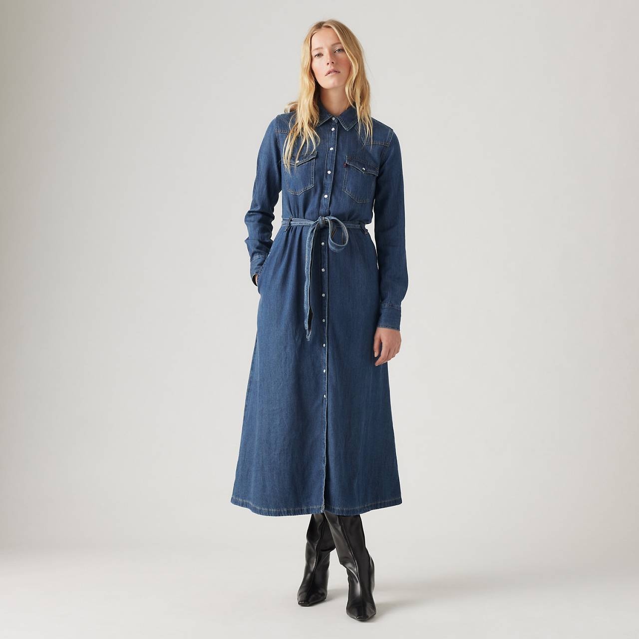 QUINNEY DENIM DRESS - 2