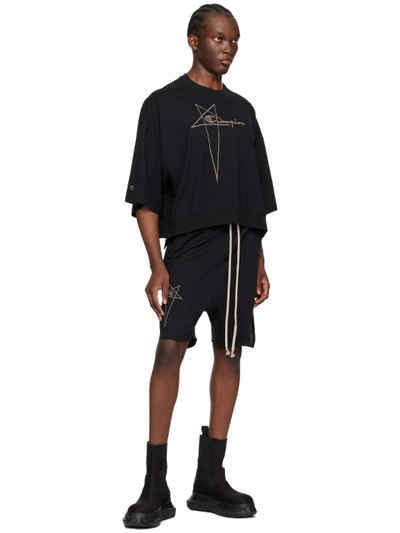 Rick Owens Black Champion Edition Beveled Pods Shorts outlook