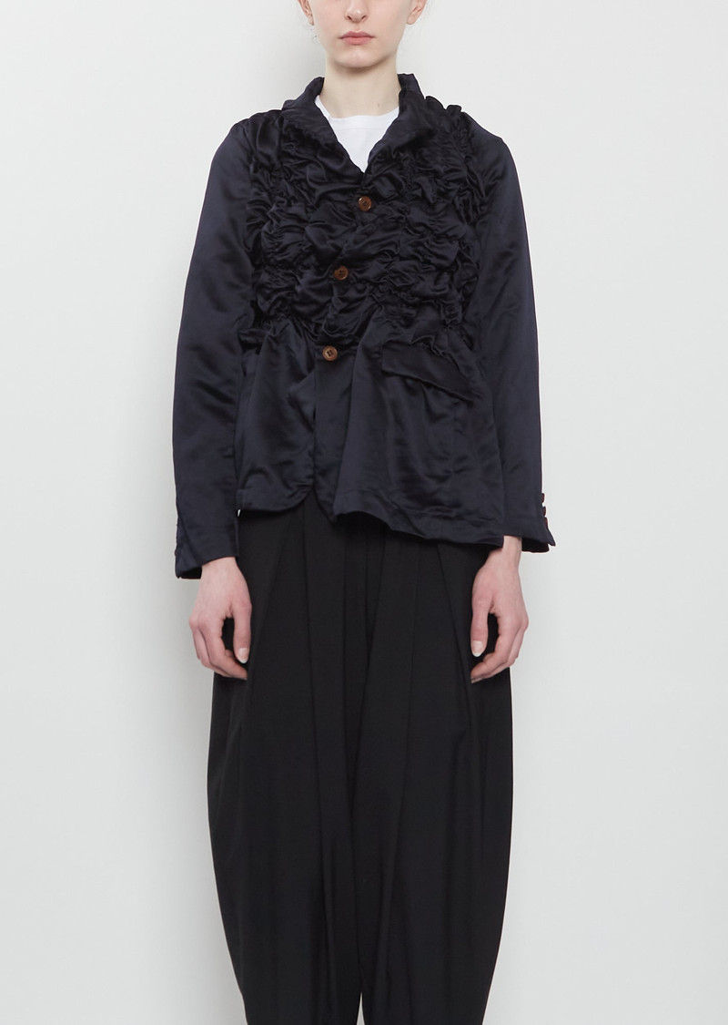 Satin Tech Asymmretic Ruched Blazer 1