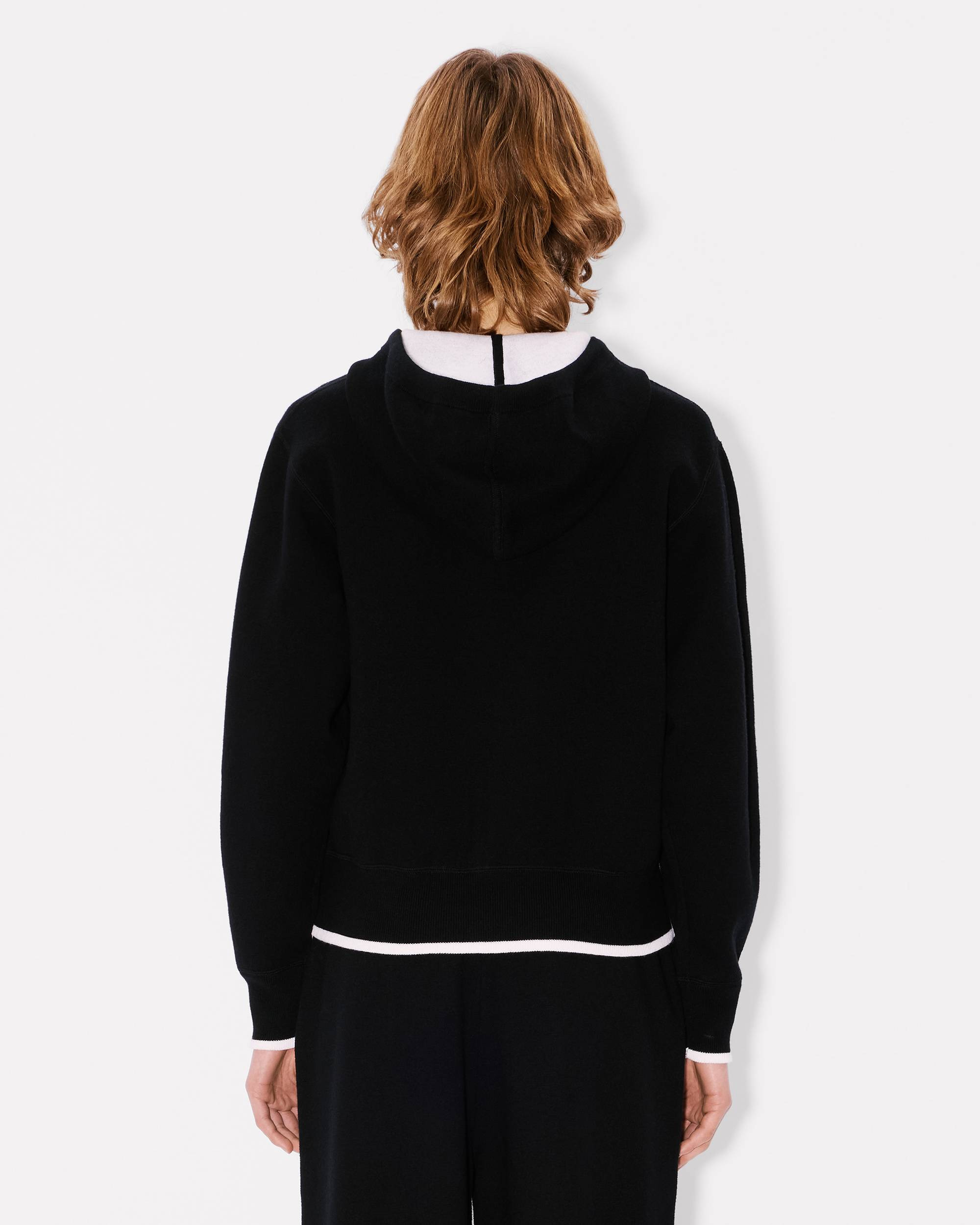 'Boke Flower 2.0' embroidered zip-up hoodie in cotton and wool - 4