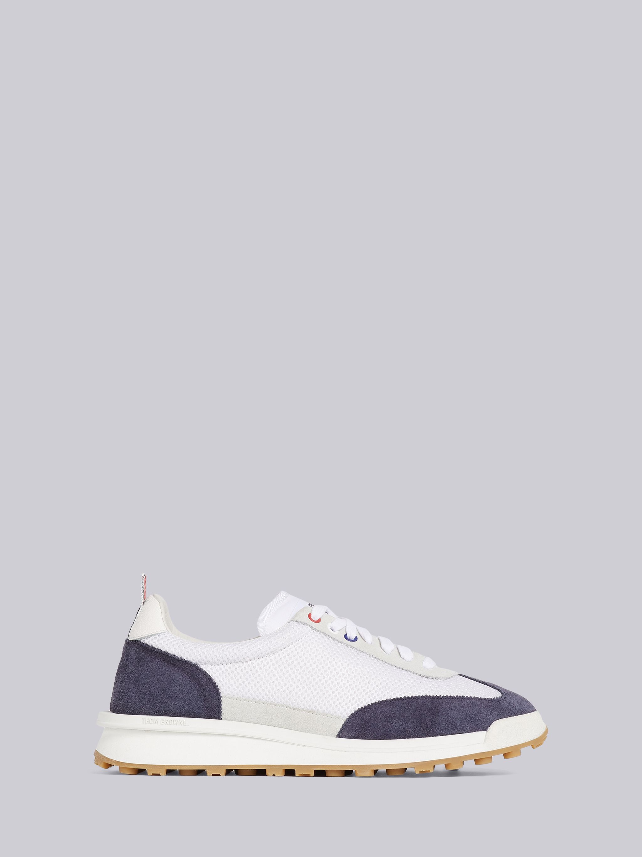 Navy Fine Kid Suede Tech Runner - 1