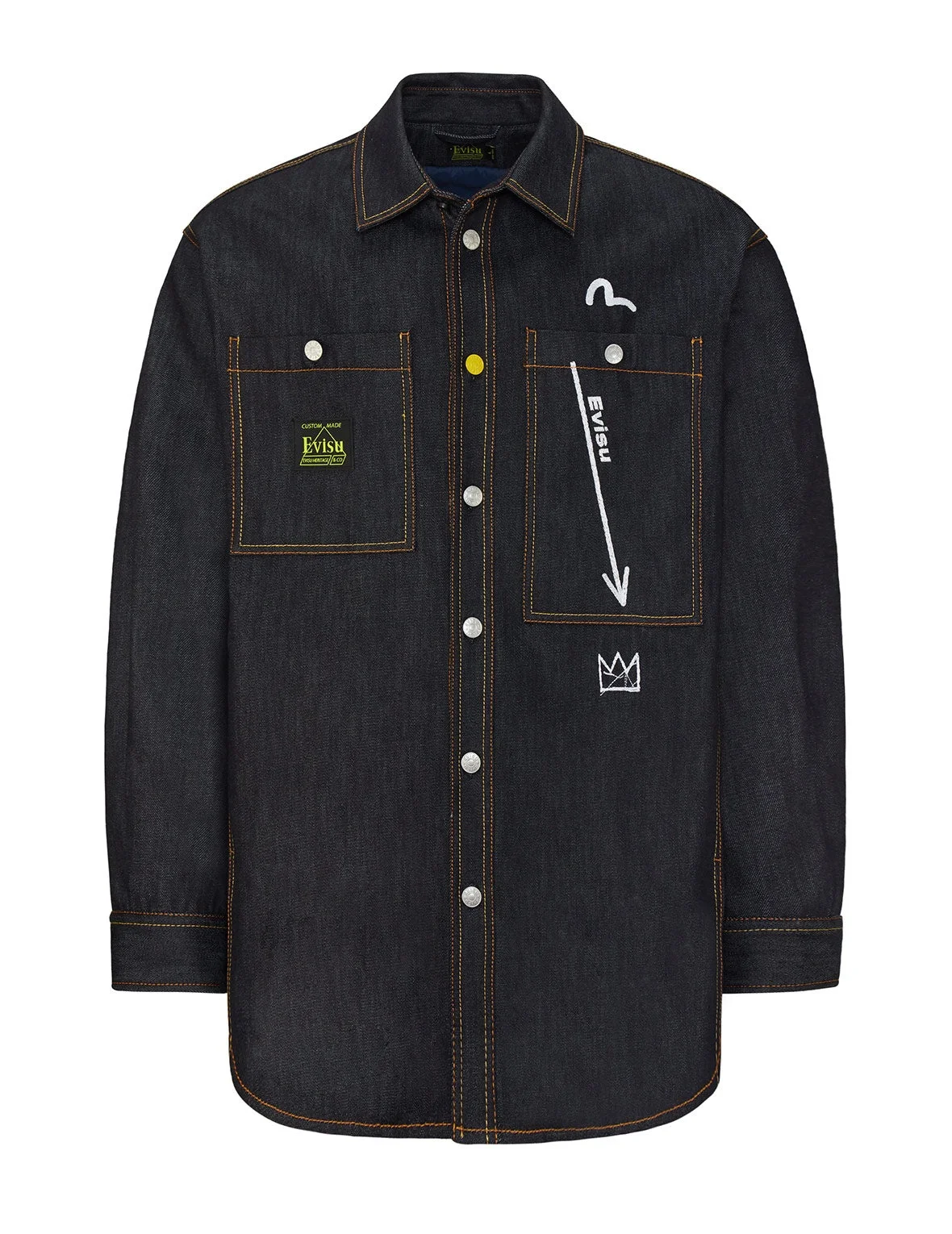 EVISU x Jean Michel Basquiat "Untitled" Denim Shirt Jacket - 1