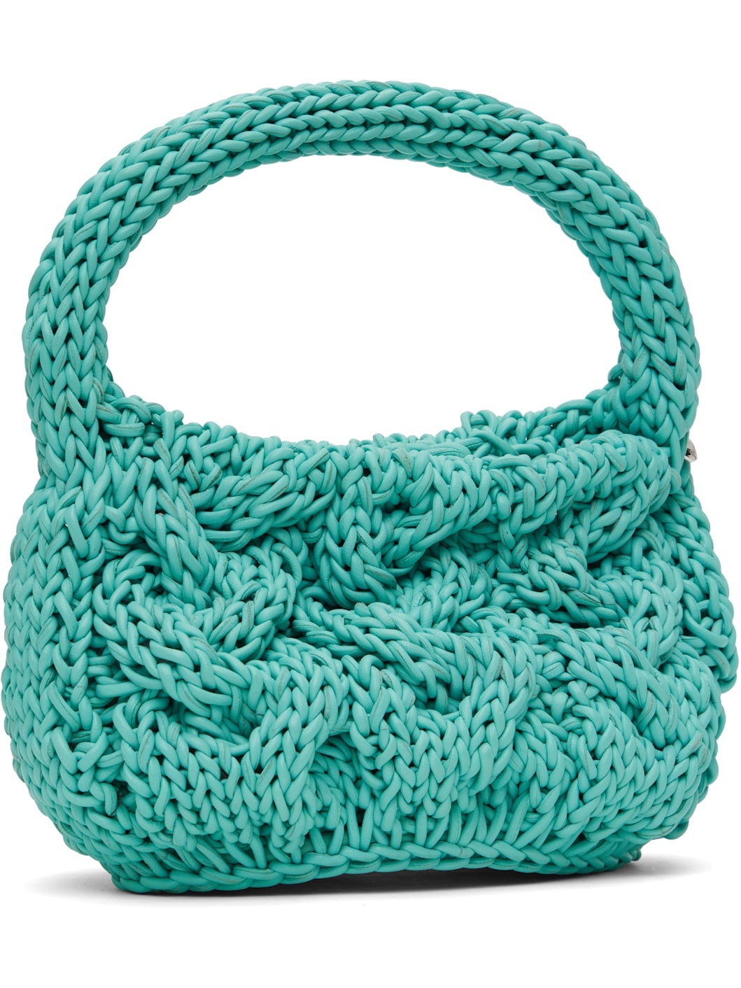 Blue Small Cable Knit Bag - 3