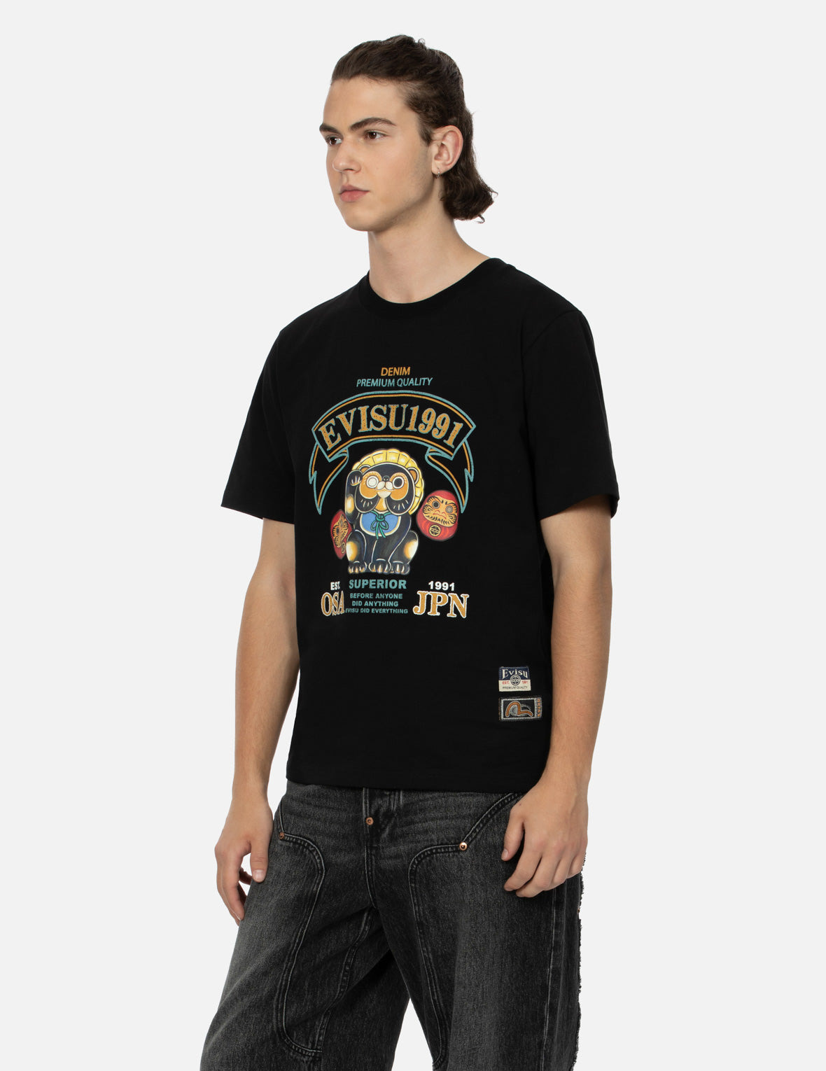 TANUKI AND DARUMA PRINT REGULAR FIT T-SHIRT - 7