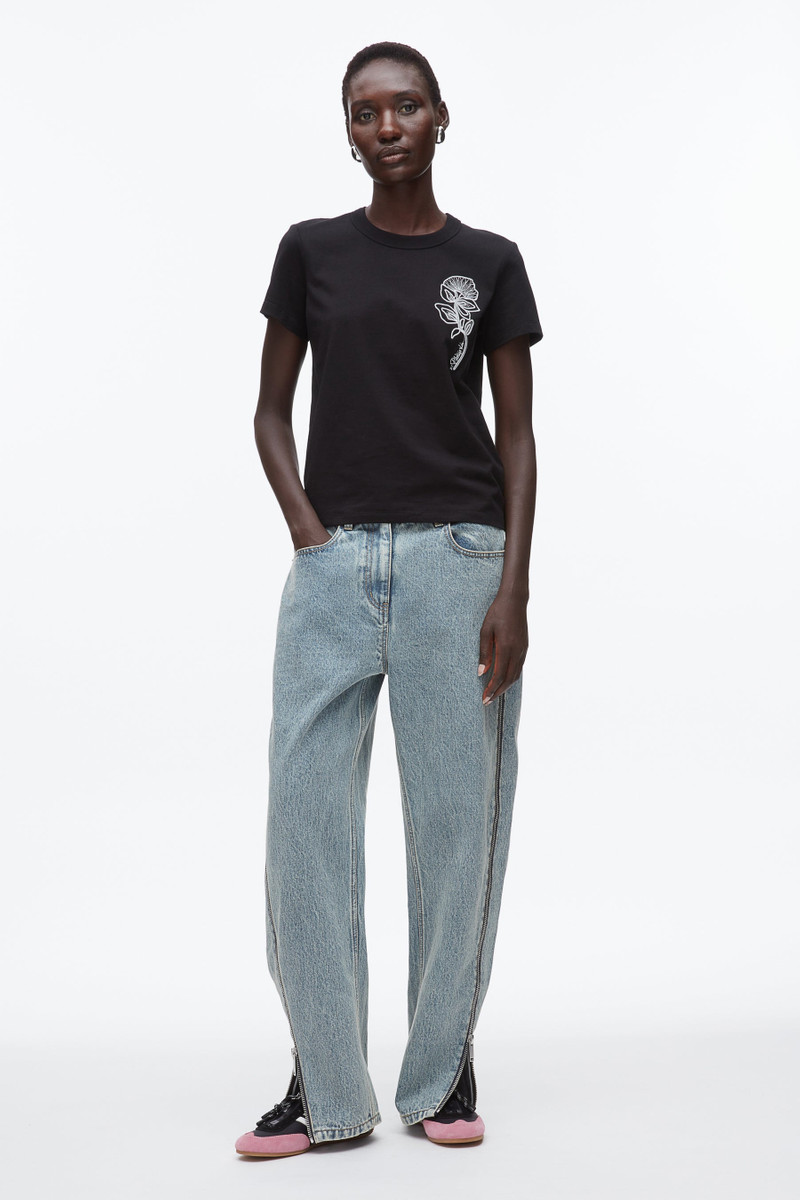 Flower Embroidery Merch Tee 1