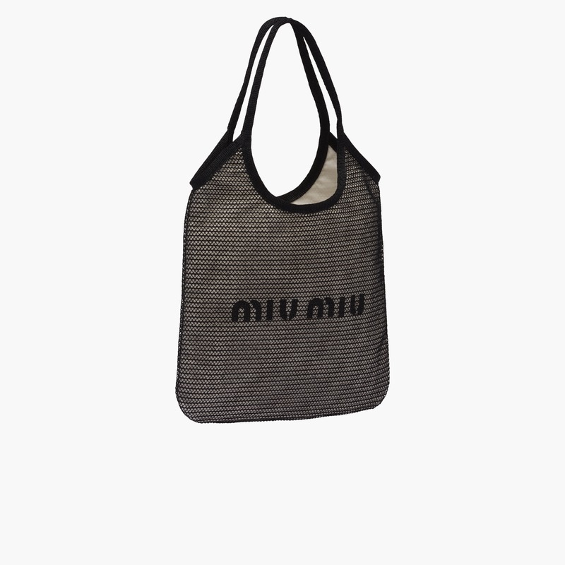 Raffia and linen tote bag - 5