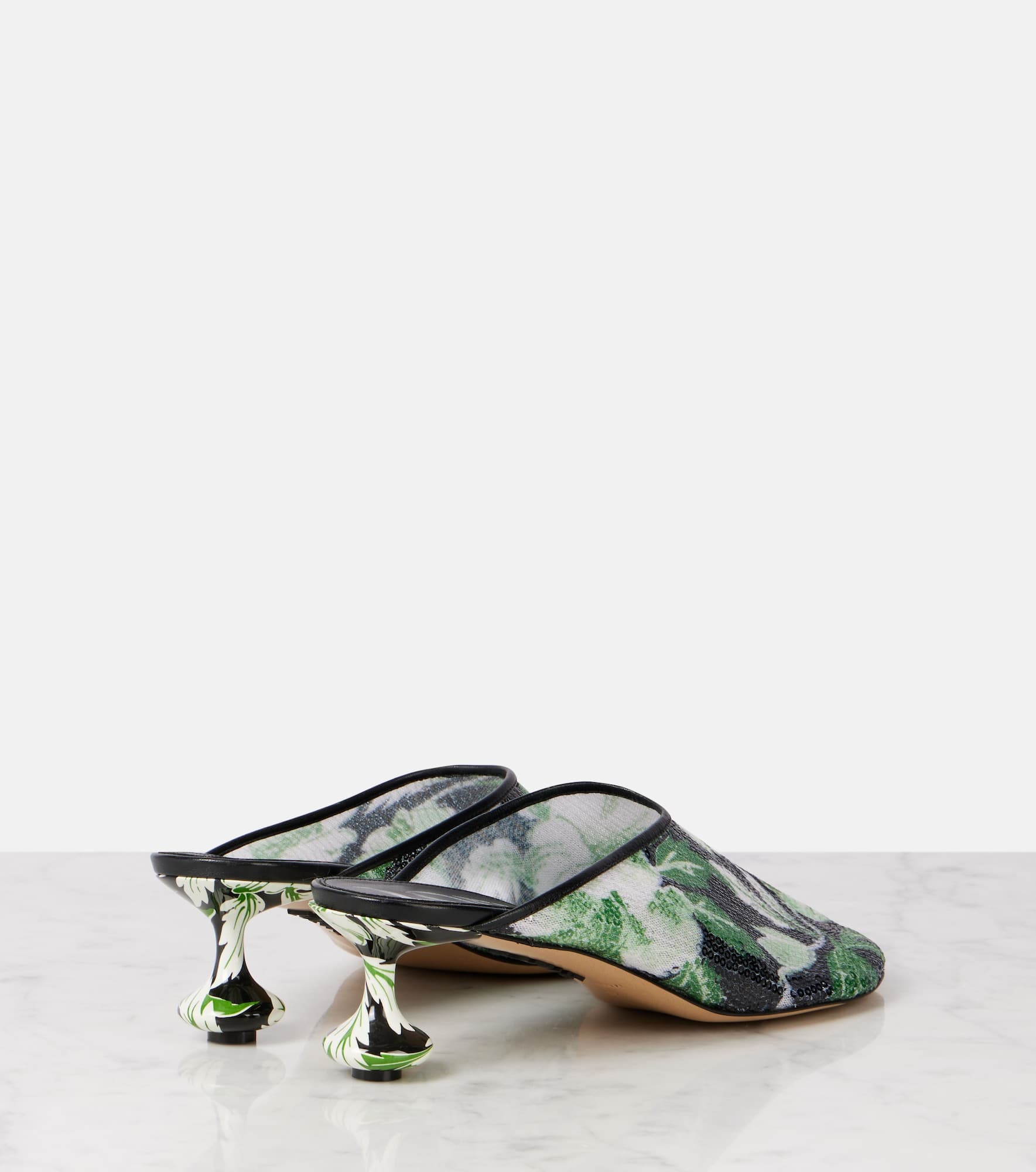 Toy 45 floral sequined mesh mules - 2