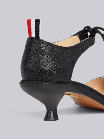 Thom Browne Black Pebble Grain Leather 50mm Curved Heel Tassel Ankle Tie Pointed Toe D'orsay Pump outlook