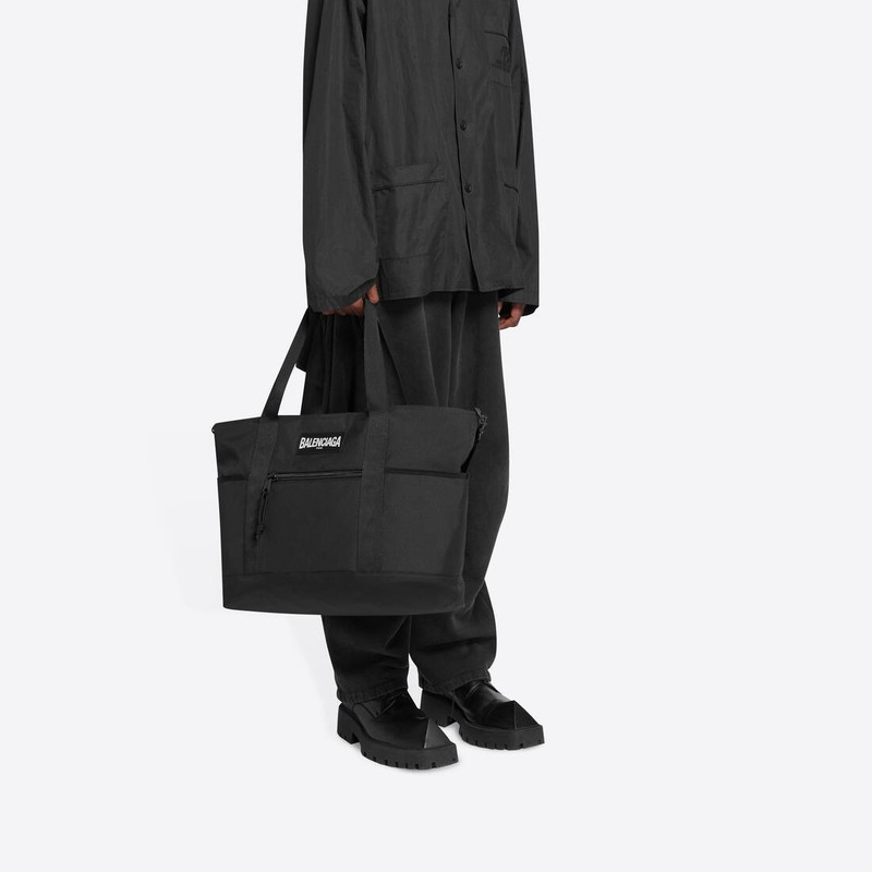Men's Oversized Large Shopper Tote Bag in Black 4