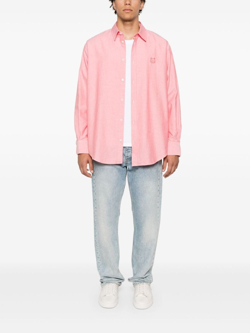 Maison Kitsuné Contour Fox Head-embroidery cotton shirt outlook