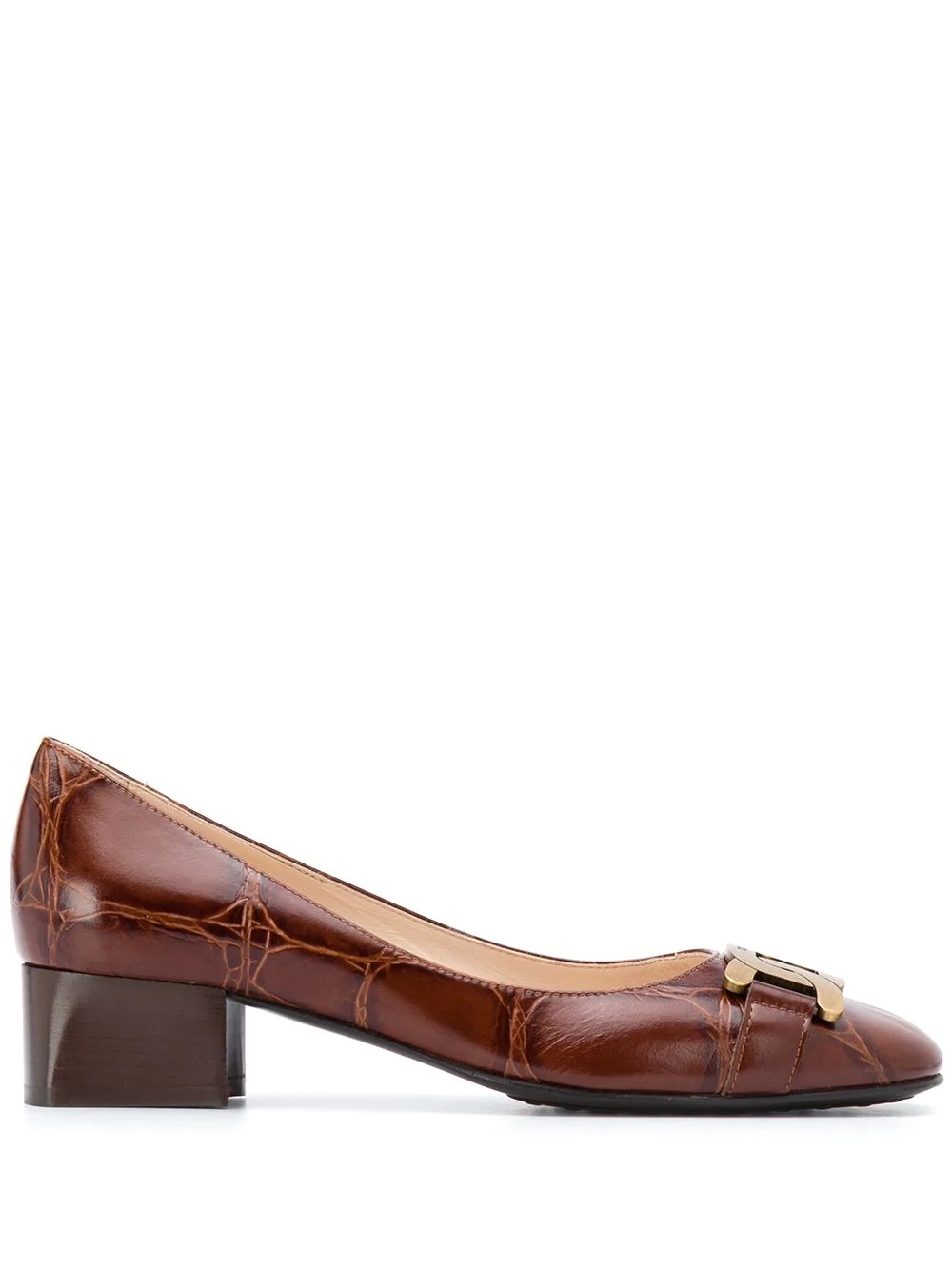 square toe leather pumps - 1