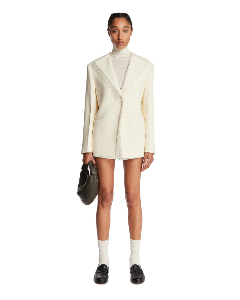 Jil Sander White Wool Gabardine Peacoat outlook