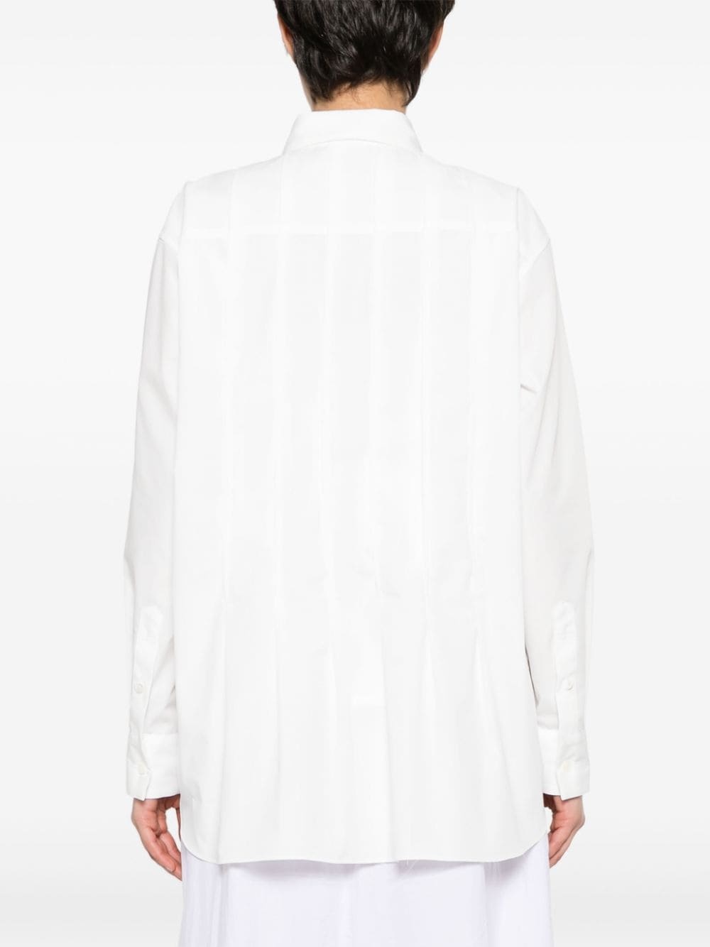 pleat-detail poplin shirt - 2
