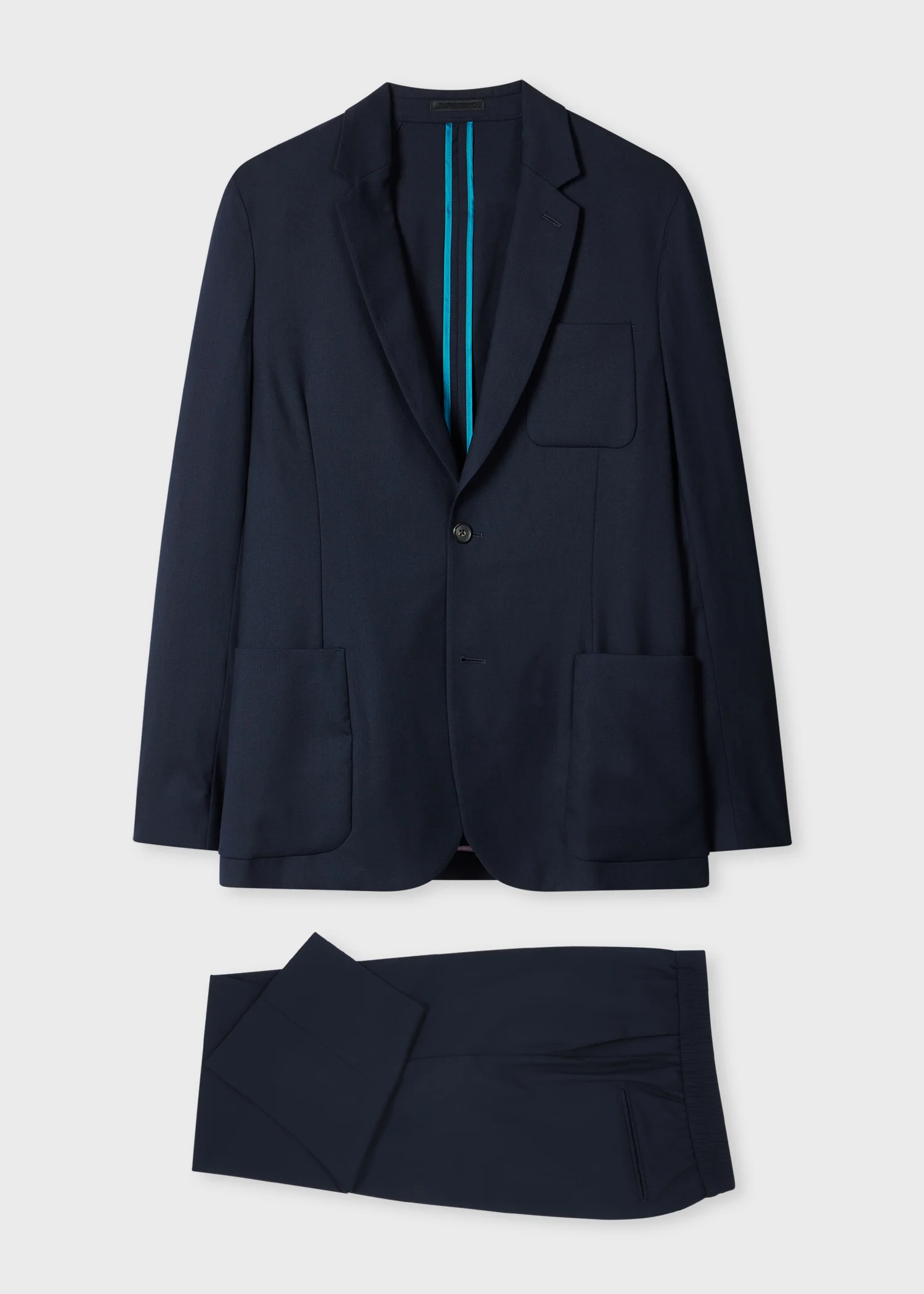 A Suit To Travel In - Navy Wool Unlined Suit - 1