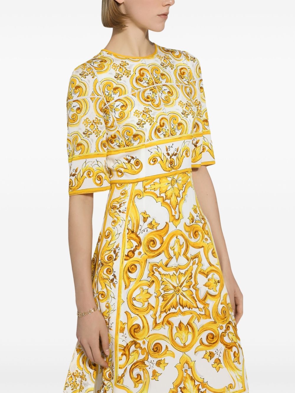 Majolica silk crepe dress - 5