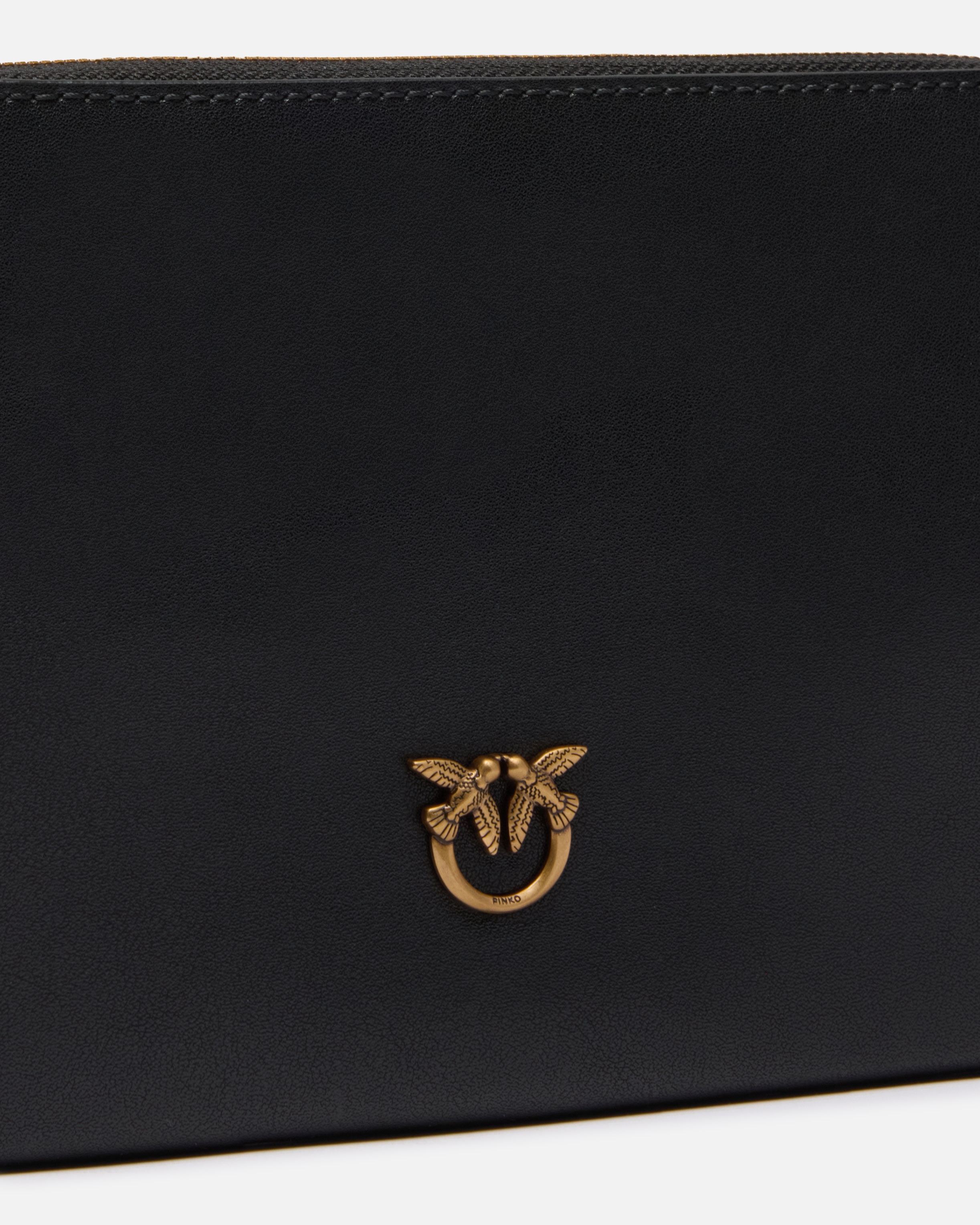 SQUARE LEATHER WRIST CLUTCH BAG WITH BIRD LOGO - 3