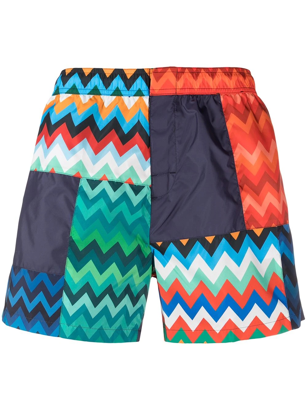 patchwork print swimming shorts - 1