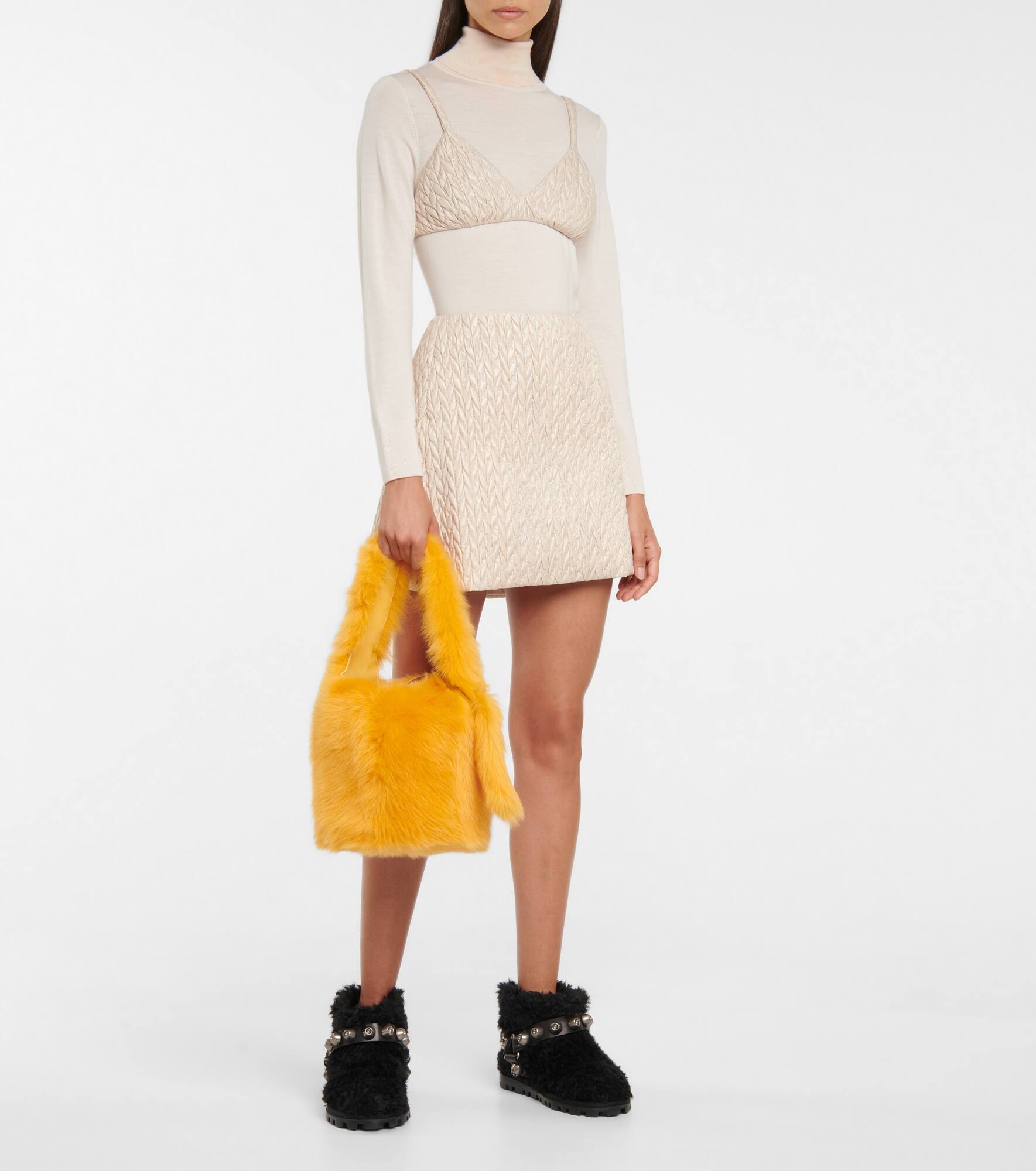 Shearling shoulder bag - 5
