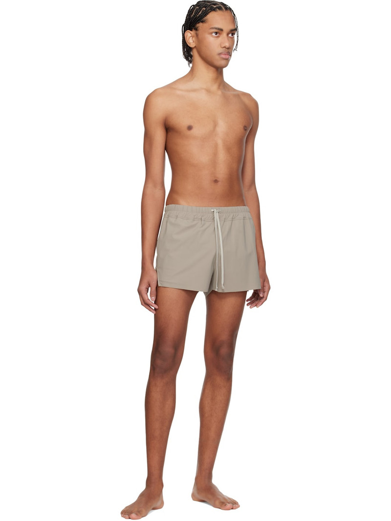 Rick Owens Taupe Temple Boxer Swim Shorts outlook