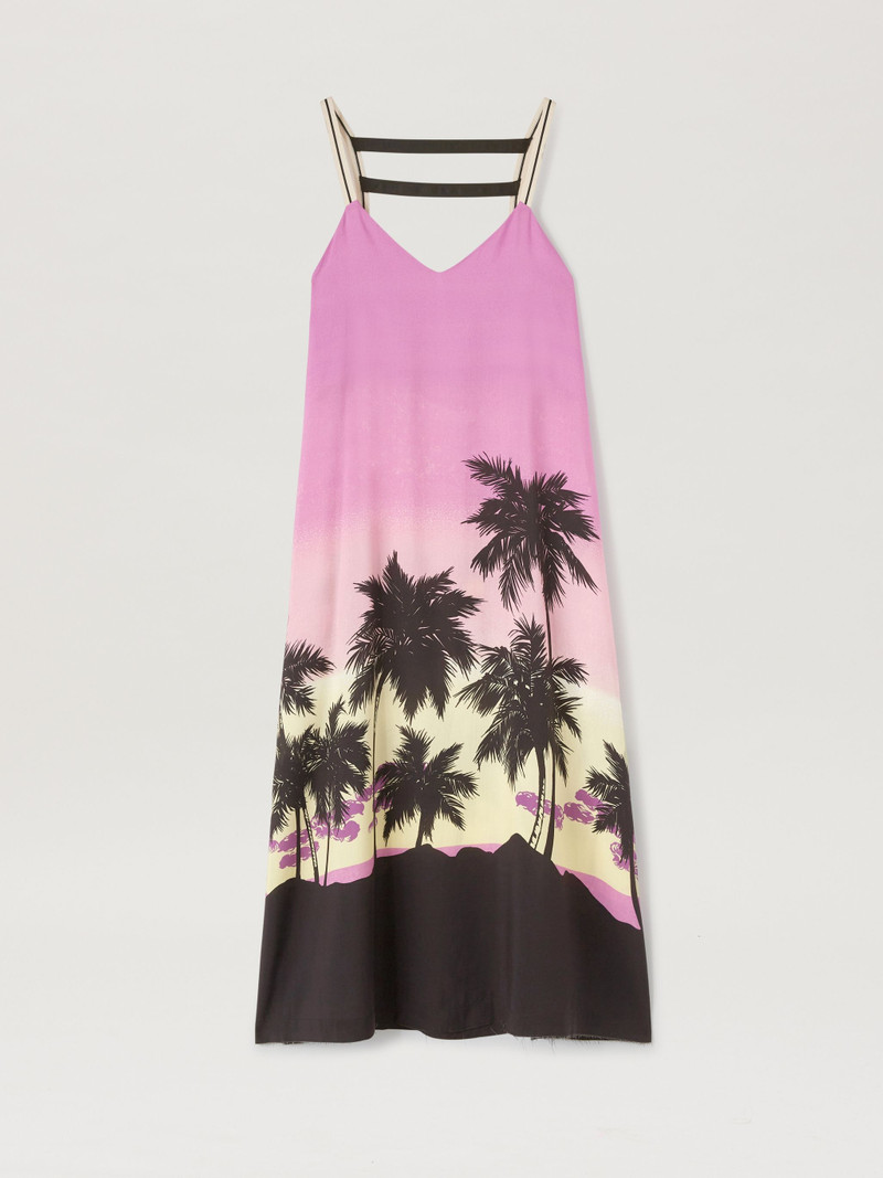 Pink Sunset Straps Midi Dress 1