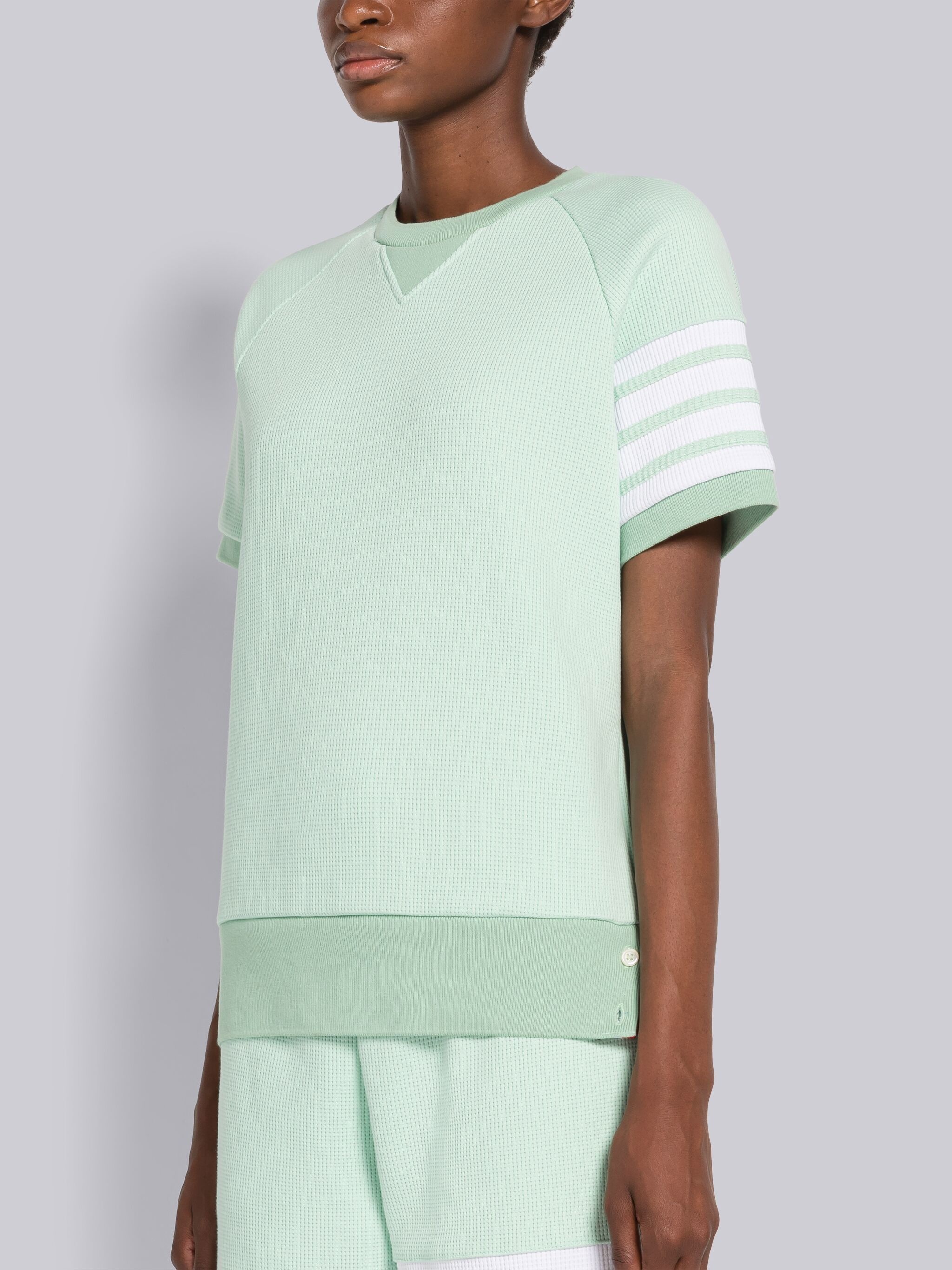 Waffle 4-Bar Raglan Sweatshirt Tee - 2