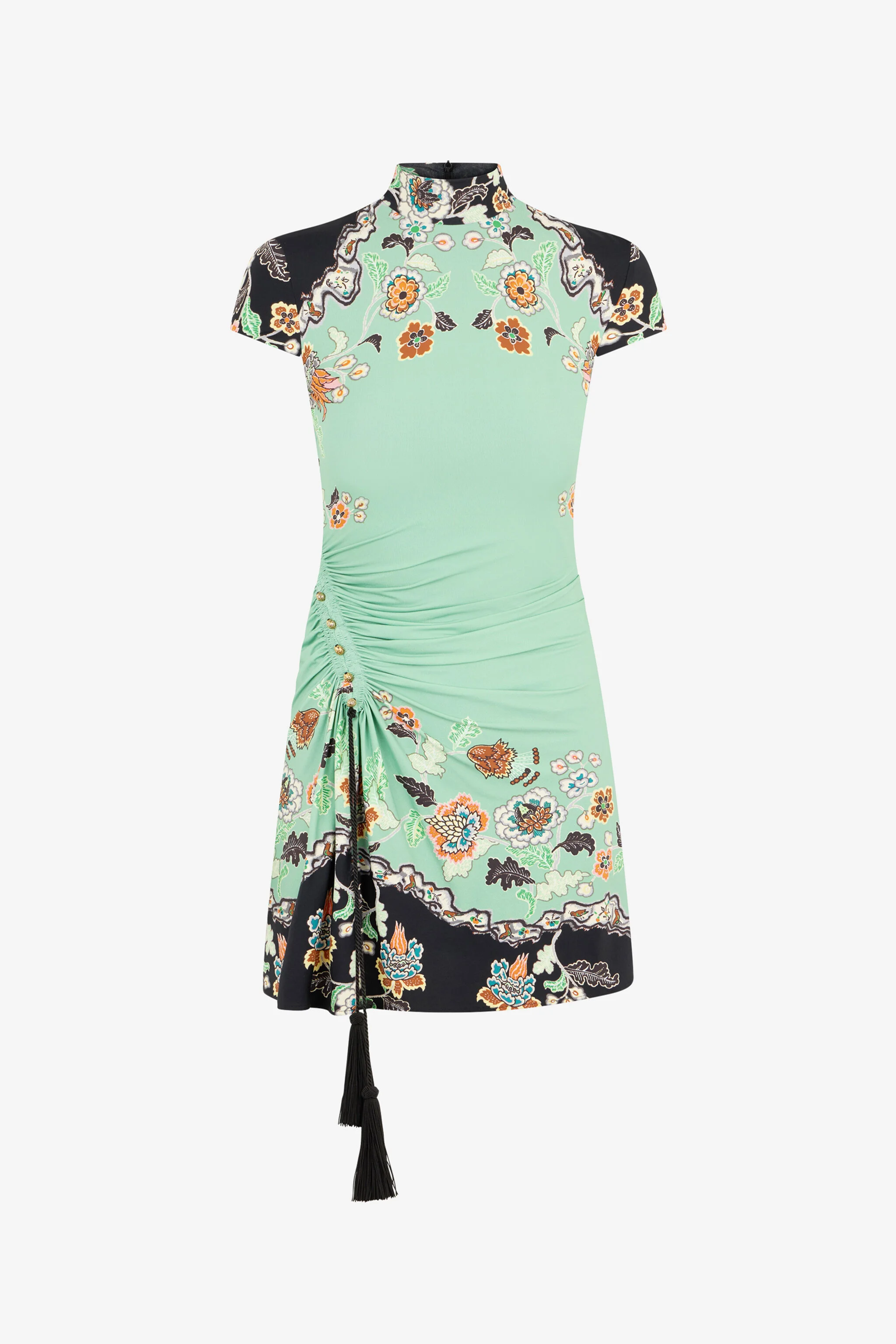 Kimono Print Mini Dress - 1