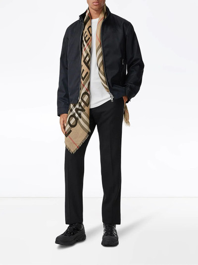 Burberry check print knitted scarf outlook