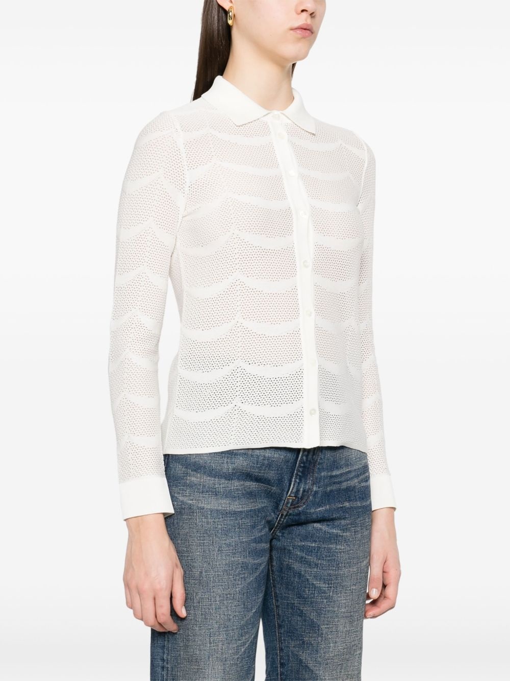 open-knit shirt - 3