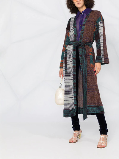 Missoni colour-block belted coat outlook