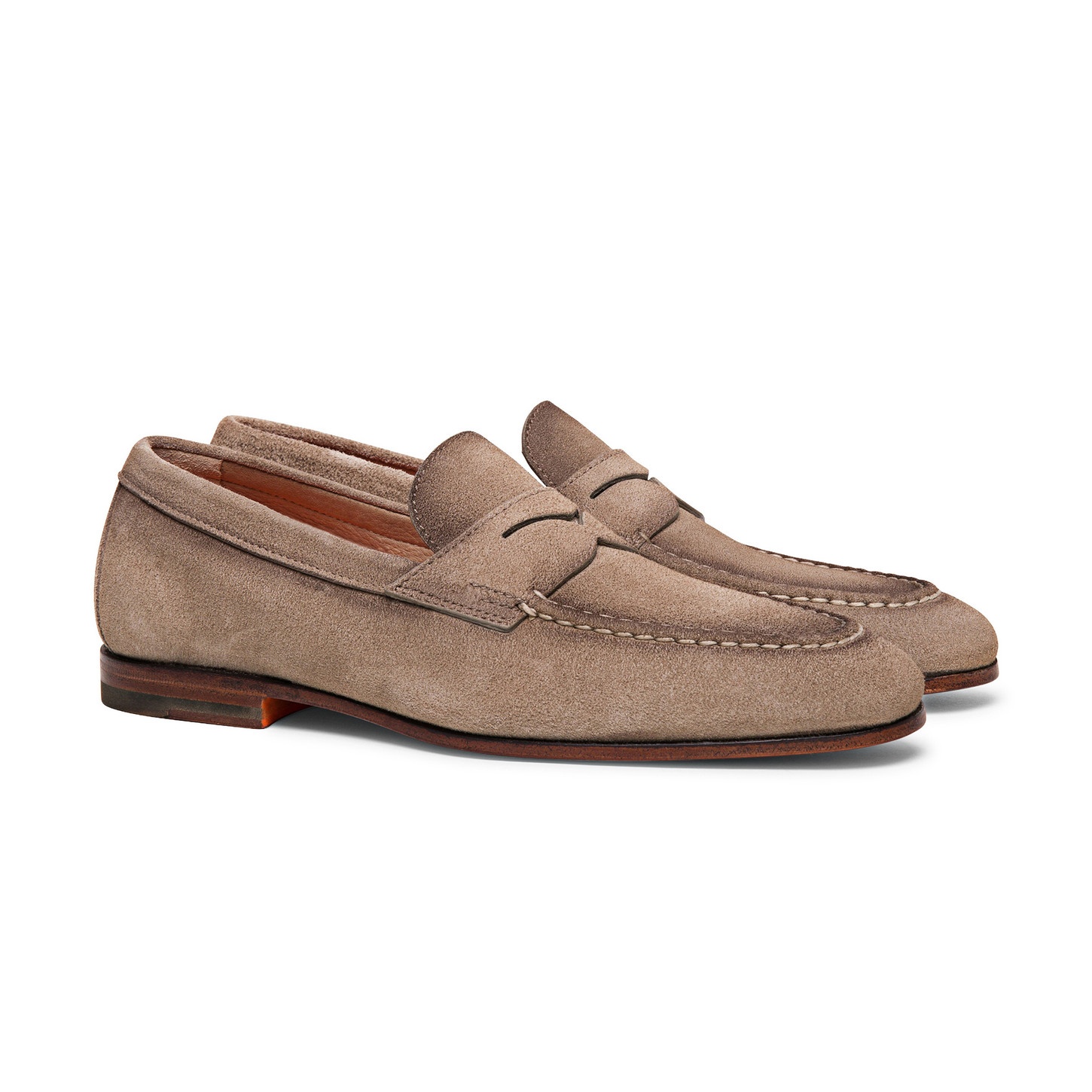 Men’s beige suede penny loafer - 2