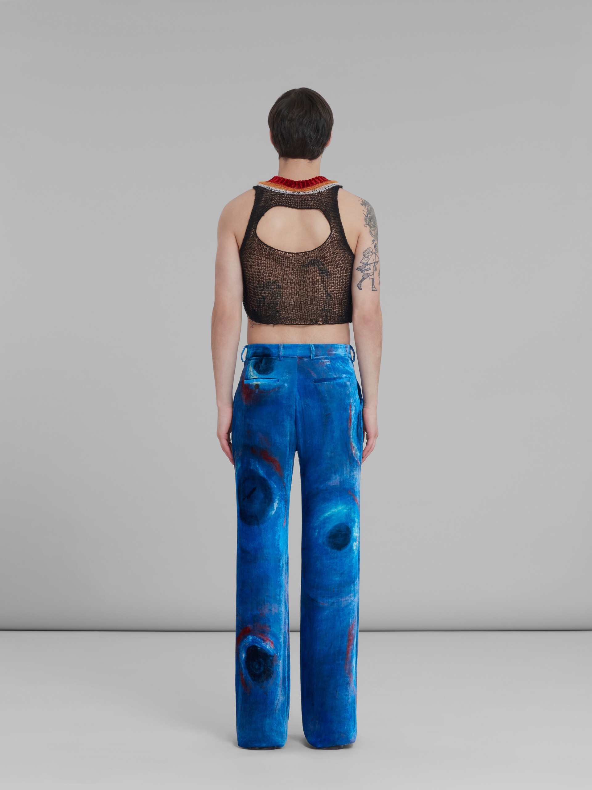 VELVET TROUSERS WITH BUCHI BLU PRINT - 3