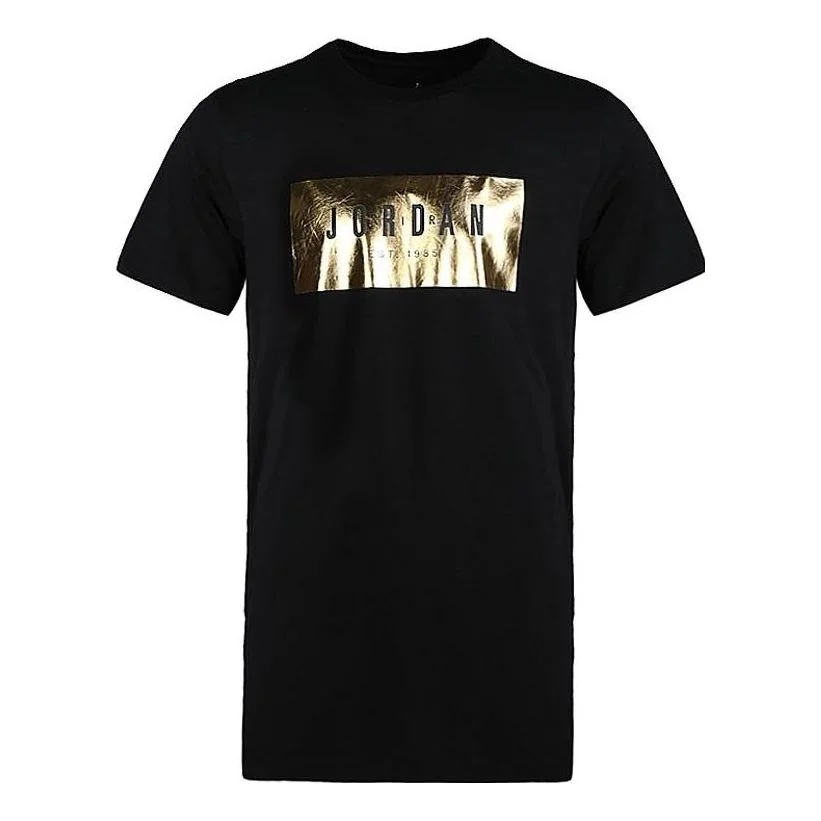 Air Jordan Alt-Hem Foil Pure T-shirt 'Black Gold' AA1918-010 - 1