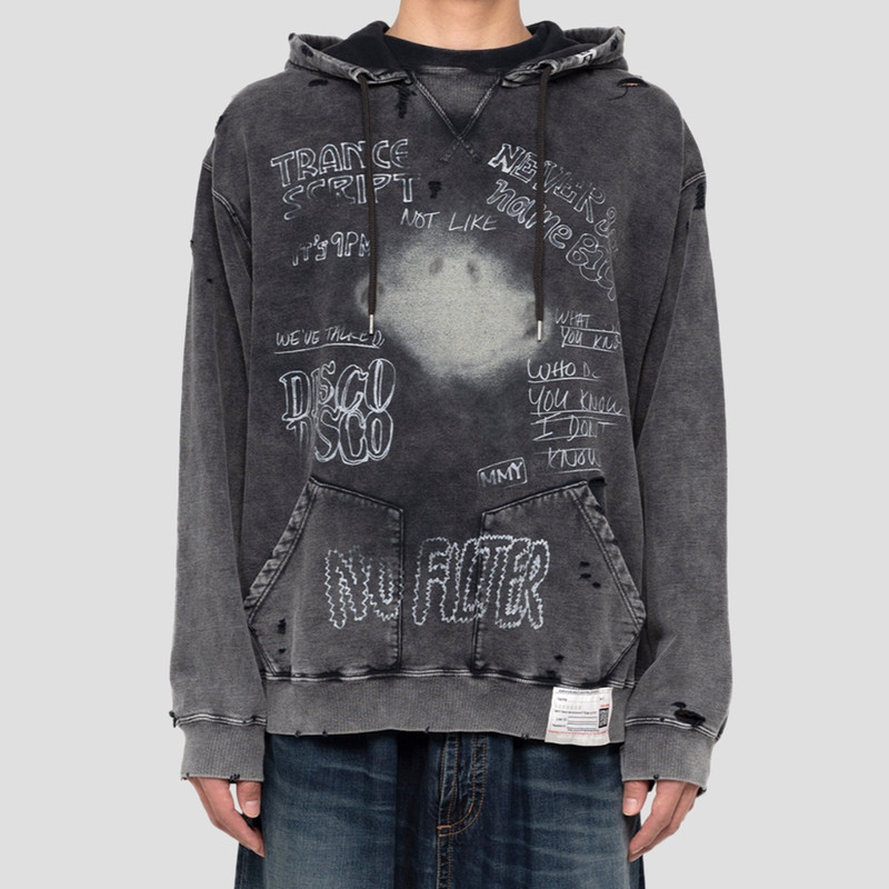 Maison MIHARAYASUHIRO DISTRESSED HOODIE outlook