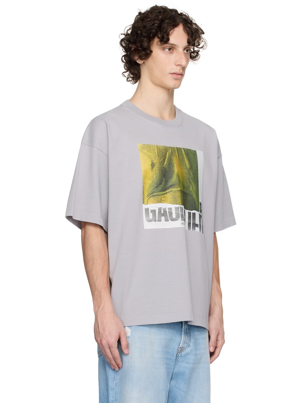 SSENSE Exclusive Gray Cotton Oversized Printed Water T-shirt - 2