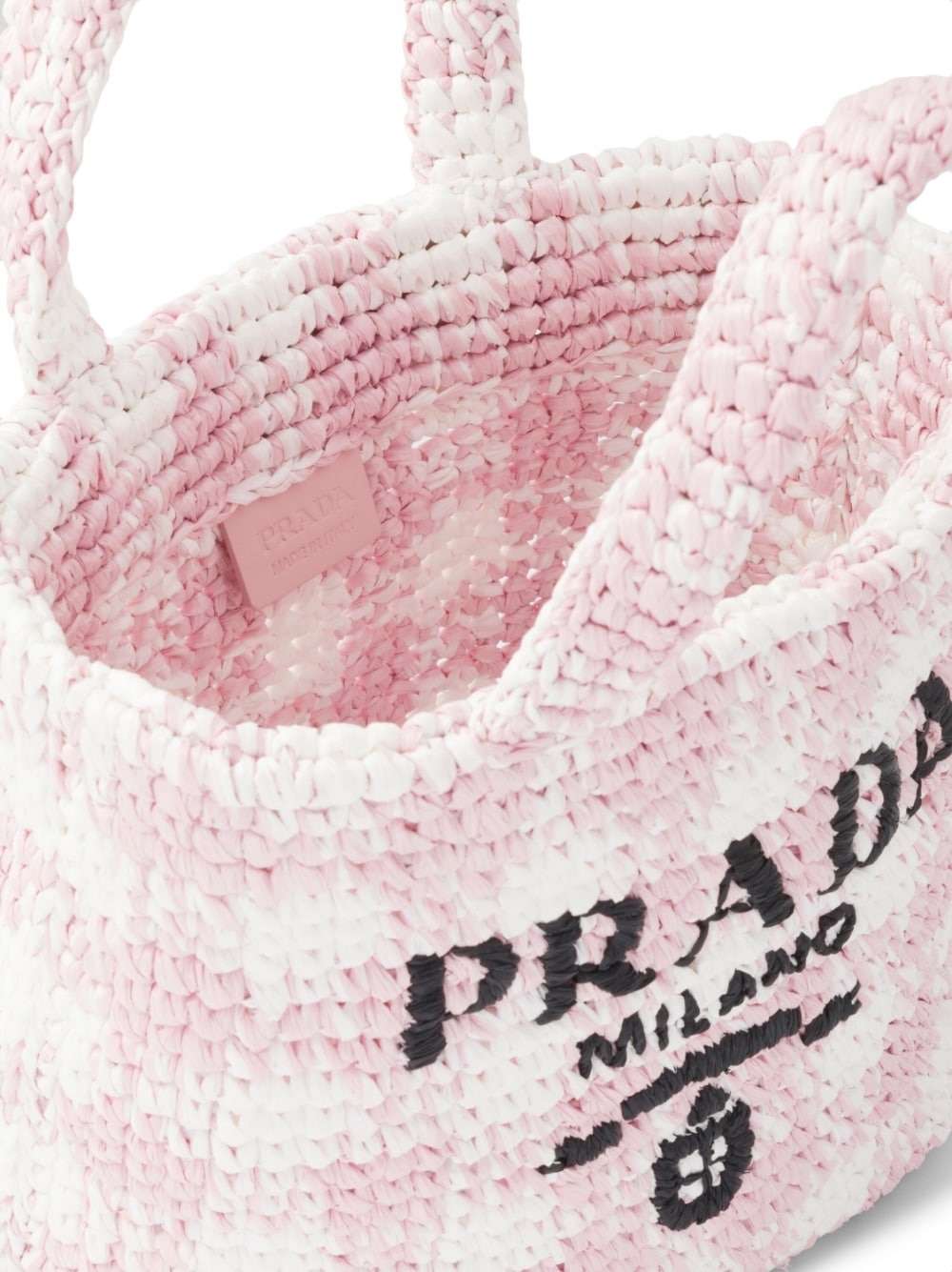 logo-knit gingham tote bag - 6